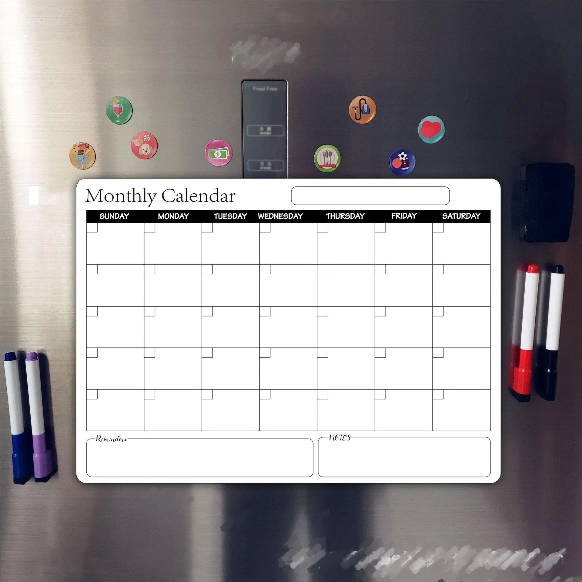 Calendário Magnético de Quadro Branco A3